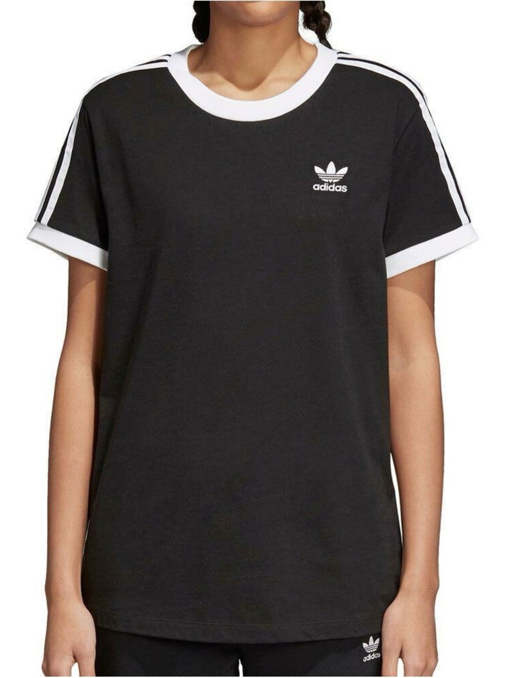 Adidas Originals Women's 3-Stripes Tee Black CY4751 size 38/170/88A